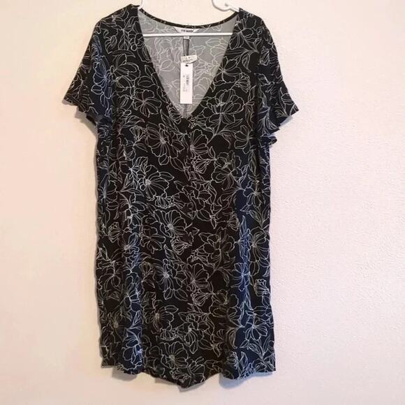 Steve Madden black and white floral romper size XL NWT - Picture 1 of 5